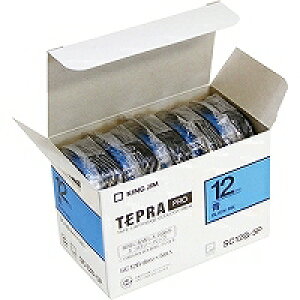 テプラ・プロ テープカートリッジ 5コ入り カラーラベル パステル 青 12mm SC12B-5P キングジム 4971660766956(24セット)