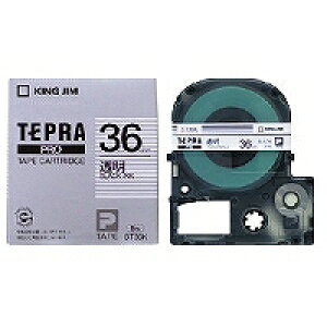 テプラ・プロ テープカートリッジ 透明ラベル 黒文字 36mm ST36K キングジム 4971660751389（80セット）