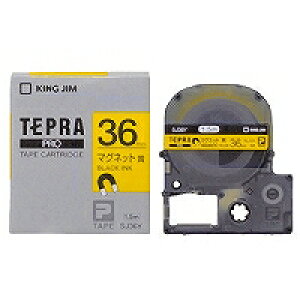 テプラ・プロ テープカートリッジ マグネットテープ 黄 36mm SJ36Y キングジム 4971660755844(80セット)
