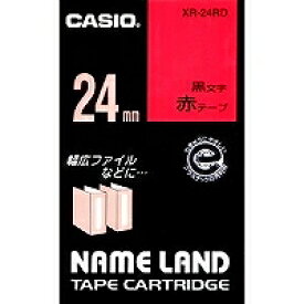XR-24RDアカ　カシオ ネームランドテープカートリッジ 24mm XR-24RD 黒文字／赤テープ カシオ計算機 4971850123774（100セット）