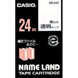 XR-24Xトウメイクロ　カシオ ネームランドテープカートリッジ 24mm XR-24X 黒文字／透明テープ カシオ計算機 4971850123767
