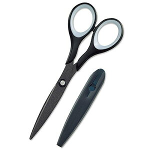 34-156 PLUS はさみ フィットカット スリムスタイル フッ素コート キャップ付 ブラック プラス 4977564409494(50セット)