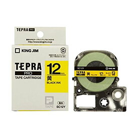 【送料無料】テプラ・プロ テープカートリッジ カラーラベル パステル 黄 12mm SC12Y キングジム 4971660764808（20セット）