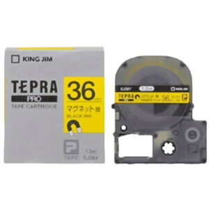 テプラ・プロ テープカートリッジ マグネットテープ 黄 36mm SJ36Y キングジム 4971660755844