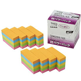 スリーエム ポストイット強粘着製品パワーパック ネオンカラー混色 75mm×25mm 90枚×40パッド 5002SS-NE ふせん 付箋 お得パック ポストイット】（10セット）