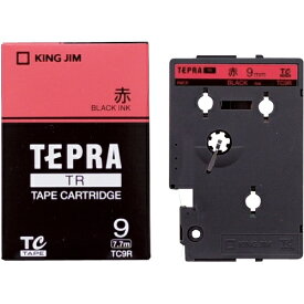 キングジム テプラTRテープ TC9R 赤に黒文字 9mm 4971660750603