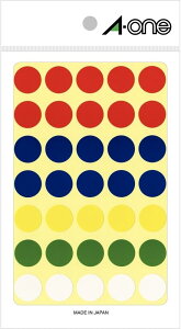 エーワン カラーラベル アソート 丸型 15mm 11シート 07034