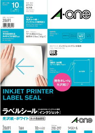 エーワン IJ光沢紙ラベル 28691 A4/全面 10枚 4906186286916（5セット）