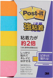 [ゆうパケット可/28個まで]スリーエム ポストイット強粘着製品 見出し ネオンカラー混色 50mm×15mm 90枚×5パッド 700SS-NE ふせん 付箋 /4547452476039