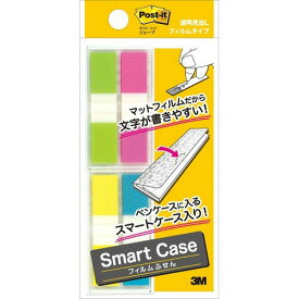 ポストイット　ジョーブ製品　スマートケース　透明見出し ローズ/メロン/スカイブルー/イエロー 44mm×10mm 20枚×4パッド 683-SC1 フィルムふせん 付箋 しるす /4549395260942