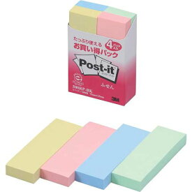 スリーエム ポストイット通常粘着製品　ふせん 混色 75mm×25mm 100枚×4パッド 500RP-BK ふせん 付箋 ポストイット】 /4519001437815