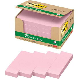スリーエム ポストイット通常粘着製品エコノパック　ふせん ピンク 75mm×25mm 100枚×20パッド 5001-P ふせん 付箋 お得パック [ポストイット] 4901690023675（30セット）