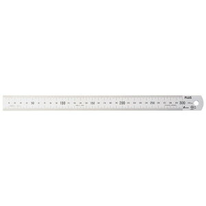 プラス △ステンレス直尺 30cm×1mm厚 シルバー 4977564019372