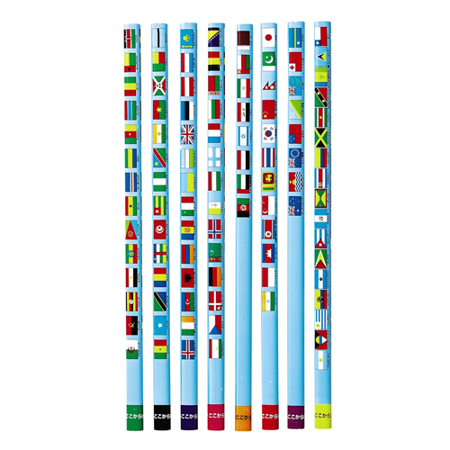 Kutsuwa STAD pencil 2B national flag size all sorts お洒落 of subject クツワ 送料無料 RF019 超激安特価 単価582円×10セット 4901478130878 dozen one 10セット 国旗大百科えんぴつ ten sets