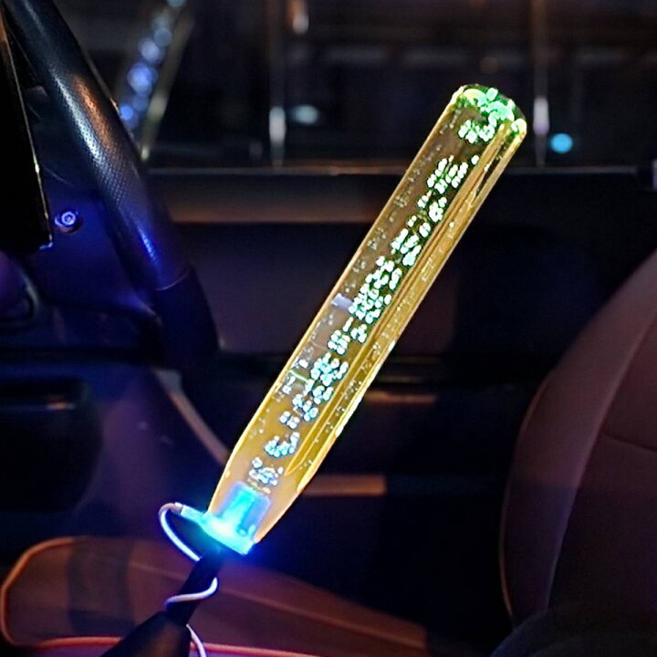 楽天市場】汎用 クリスタル シフトノブ アクア 八角 泡入り 300mm 30 