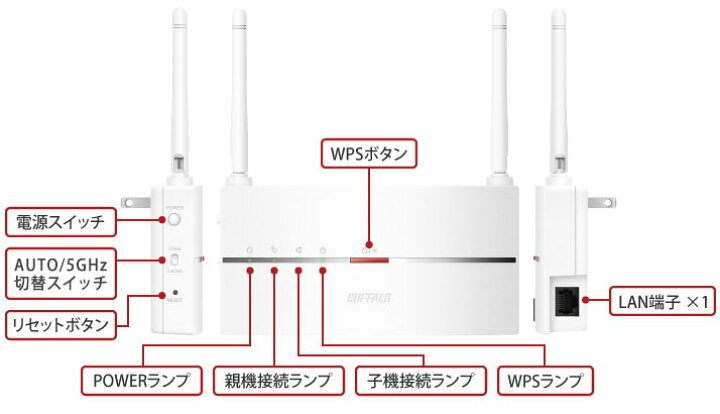 楽天市場 在庫あり平日即日発送 Buffalo バッファローwifi中継機wex 1166dhp2リテール品 正規製品 オフィス王楽天市場店