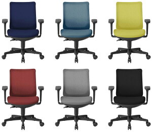 【 法人様限定 】 アイコ オフィスチェア ローバック 可動肘 肘付き OA-3215チェアー 1脚分 【 選べる張地カラー 全6色 背メッシュ+座クッション 】 【 樹脂脚 】 事務用回転椅子