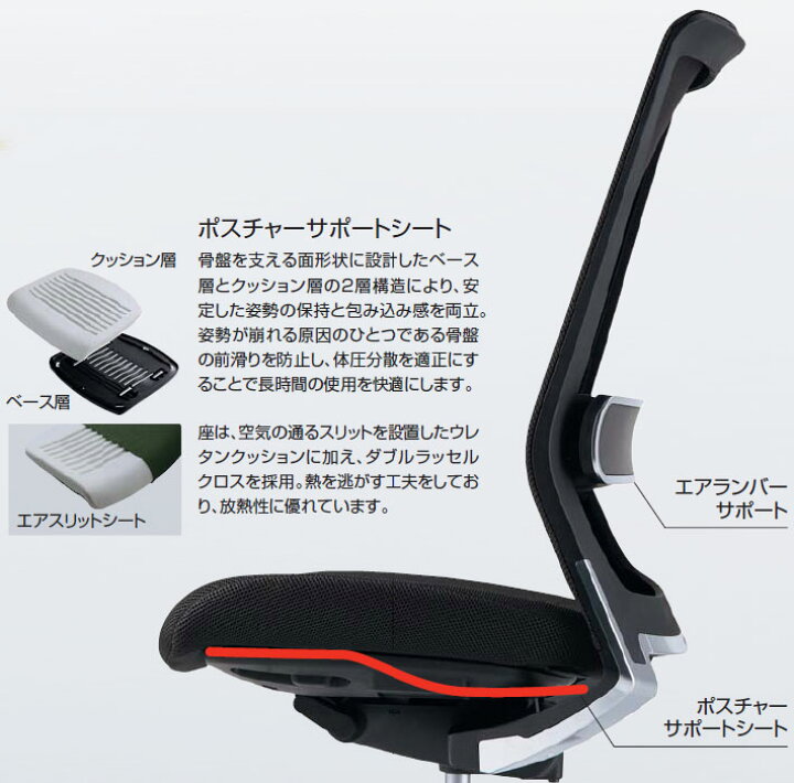 楽天市場】【短納期品!!】コクヨ エアフォート2チェア(AIRFORT2) 肘 