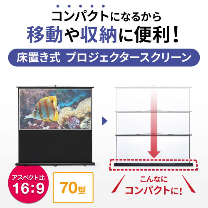 楽天市場】サンワサプライ プロジェクタースクリーン 床置き式 PRS 