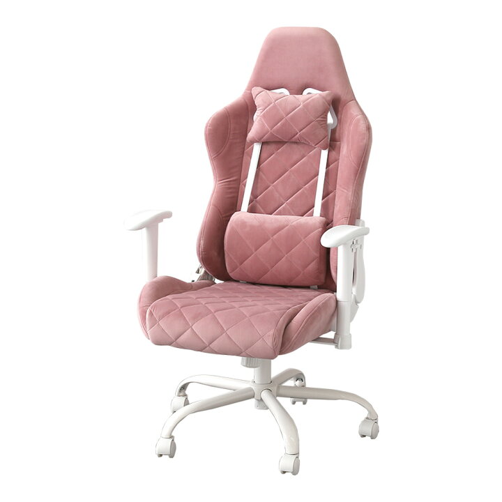 楽天市場】大人かわいいゲーミングチェア ヘッドレトスト付き ランバー 