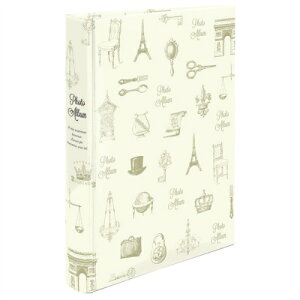 【ナカバヤシ】 背丸ブック式/L判3段/240枚収納(アンティークイラスト)BPL-240-5-W ホワイト 【アルバム】 【ポケット台紙アルバム(固定式)】