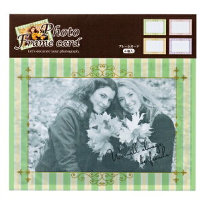 フォトフレームカード4枚組/ボーダー PFC-302-3 【デコレーション/スクラップブッキング/アルバム関連用品】【メール便対応】【ナカバヤシ】