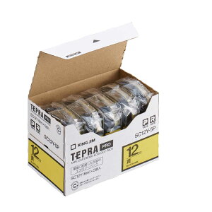 エコパック カラーラベル・パステル 黄・黒文字(PROテープ) SC12Y-5P キングジム