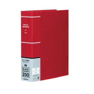 【ナカバヤシ】 ポケットアルバム フォトグラフィリア PHOTO GRAPHILIA L判200枚 レッド PHL-1020-R 【アルバム】 【ポケット台紙アルバム(固定式)】