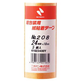 ＼300円オフクーポン配布中！／【J-177093】【ニチバン】紙粘着テープ 208-24 24mm×18m 5巻【テープ類】