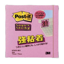 【J-297711】【スリーエムジャパン】Post-it 654SS-RO 強粘着 75mm*75mm ローズ【メモ・付箋】