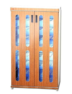 殺菌線スリッパロッカー クリーンボックス スリムエイトワイド 16足用 DM-SLTW-M 木目調扉 (15分消灯タイマー内蔵型)