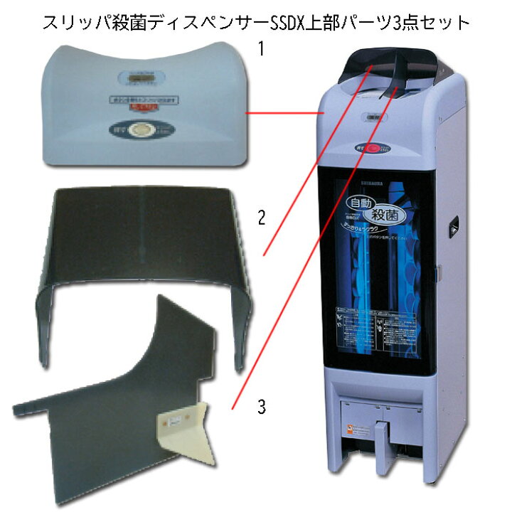 楽天市場】スリッパ殺菌ディスペンサーSSDX上部交換パーツ3点セット 