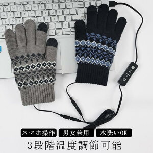 グローブ 手袋 ヒーター USB式 あったか手袋 電熱手袋 両面加熱 ニット手袋 防寒対策 メンズ レディース 指先 洗える スマホ 操作しやすい 自転車 バイク アウトドア 外出作業などに対応 入学