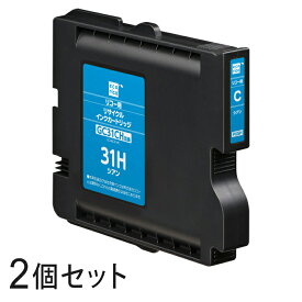 【2本セット】 GC31CH Lサイズ リサイクルインクカートリッジ シアン エコリカ ECI-RC31HC リコー対応 【沖縄・離島 お届け不可】