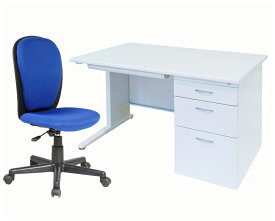 事務机 片袖机W1000＋OAチェアセット　オフィスデスクと事務椅子のセット商品 【 事務デスク　片袖 】