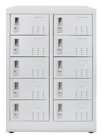シューズボックス スチール製2列5段10人用 W600xD350xH945mm ミニロッカー 扉付き 鍵付き 下駄箱靴入れ靴箱