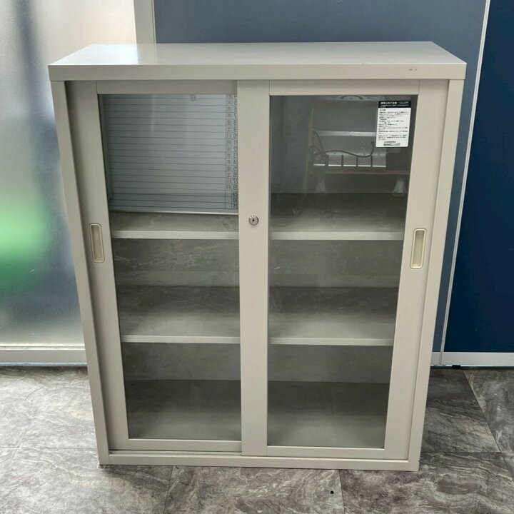楽天市場】【中古】コクヨ KOKUYO 引き違い書庫 ガラス書庫 収納家具 