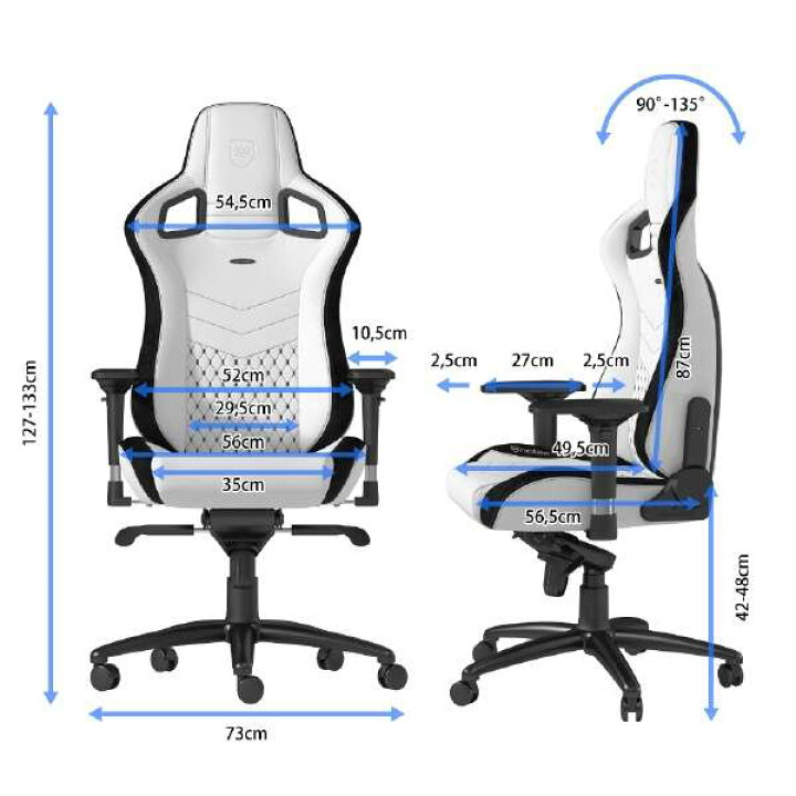 楽天市場】noblechairs ゲーミングチェア EPIC プレミアムホワイト NBL 
