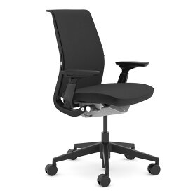 Steelcase Think シンク チェア フレームブラック 布張り アジャスタブルアーム エボニー 465A000BAM[ オフィスチェア テレワーク スチールケース ]