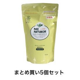 【ポイント10倍！バナーよりエントリー必須23日20:00～27日1:59】【まとめ買い5個セット】パックスナチュロン　ハンドソープ　詰替用　450mL