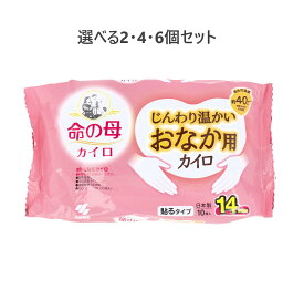 【ポイント10倍キャンペーン当店バナーよりエントリー必須】【選べる2・4・6個セット】命の母カイロ じんわり温かいおなか用カイロ 貼るタイプ 14時間 10個入 日本製 冬のお出かけに