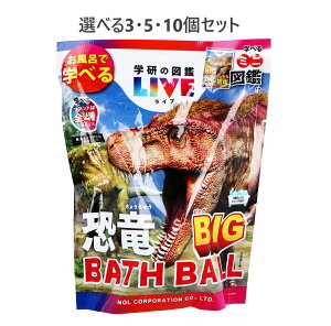 【ポイント10倍キャンペーン当店バナーよりエントリー必須】【選べる3・5・10個セット】学研の図鑑ライブ 恐竜BIGバスボール 太陽のようなオレンジの香り 1個入 ミニ図鑑付 入浴剤