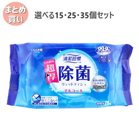【選べる15・25・35個セット】清潔習慣 アルコール除菌 ウェットティシュ 超厚手 28枚入 除菌グッズ ウェットティッシュ 1枚ずつ出せる