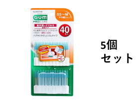 【5個セット】GUM ガム歯周プロケア ソフトピック 無香料 SS-Mサイズ 40本入