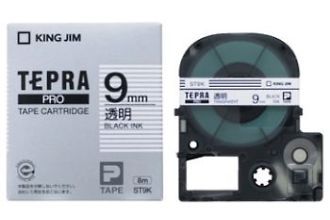 キングジム テプラPROテープカートリッジ 透明ラベル9mm幅 ST9K