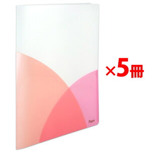 【最大2,000円オフCOUPON 11月1日-6日9時59分まで】プラス (PLUS) スリムホルダーファイル A4 4ポケット Pasty パスティ FC-860SHF ピーチピンク 5冊 98-860 ×5