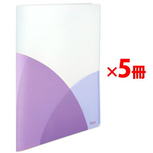 プラス (PLUS) スリムホルダーファイル A4 4ポケット Pasty パスティ FC-860SHF ブルーベリーパープル 5冊 98-863 ×5