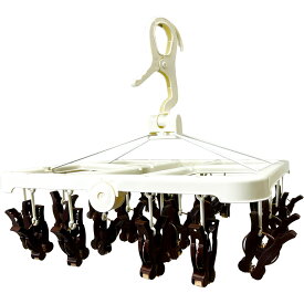 【12/10(水)24h限定★抽選で2人に1人が最大全額ポイントバック★要エントリー】ヒラノトレーディング ローラー付き折りたたみハンガー 24ピンチ