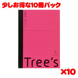 【5月23日20時-27日1時59分までエントリーで2点購入P5倍・3点以上でP10倍】日本ノート スタンダードノート Tree's B5サイズ A罫30枚 ピンク UTR3AP 10冊パック