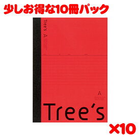 【5月23日20時-27日1時59分までエントリーで2点購入P5倍・3点以上でP10倍】日本ノート スタンダードノート Tree's B5サイズ A罫30枚 レッド UTR3AR 10冊パック